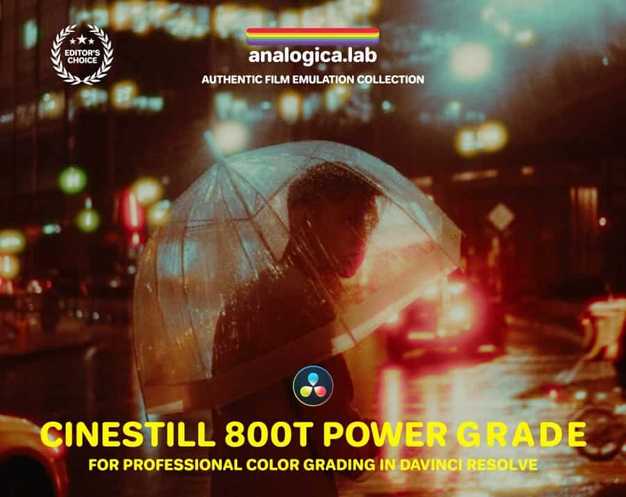 Analogica Lab 模拟胶片仿真曝光控制模糊颗粒光晕效果色温LUT调色 CINESTILL 800T Power Grade
