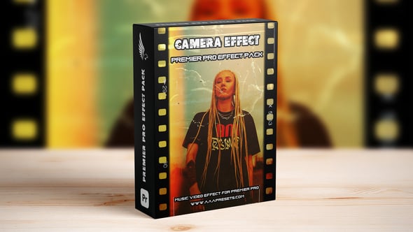 PR模板-复古相机闪光灯运动转场包 8种专业动态转场效果 prproj格式含音效支持4K全高清