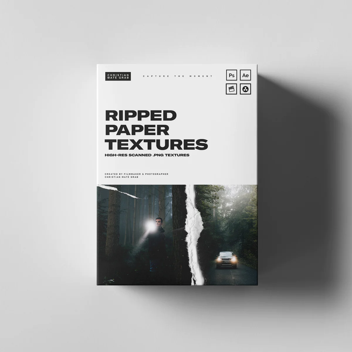 Photoshop纹理7种灰尘噪音纹理 19个手工扫描的撕纸纹理Ripped Paper Textures